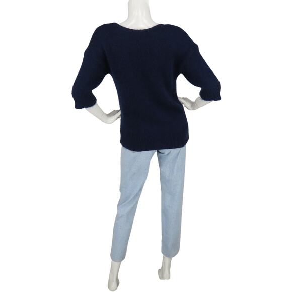 Calypso St Barth Navy Blue Mohair Wool Blend Sweater - Picture 3 of 8